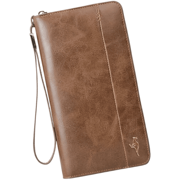 كانجرو محفظة هاند رجالي , بها جيب خارجي للموبايل