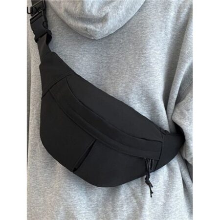 Waist Bag cross & wasit Textile Material Black Color For Unisex