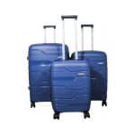 طقم حقائب سفر 3 قطع - مرونة فائقة "سيليكون" ومقاومة للكسر (أزرق )