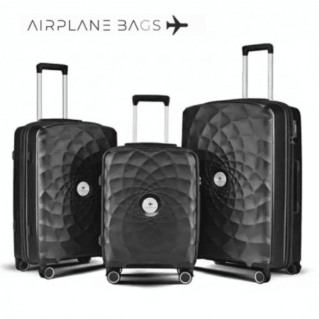 Airplane Bags 3-Piece Hardshell Luggage Set - Lightweight Spinner Wheels Suitcases - Champagne Gold